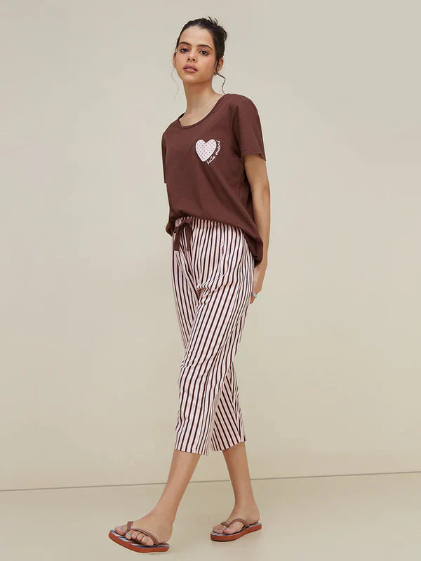 Heart and Butterfly Printed Nightwear