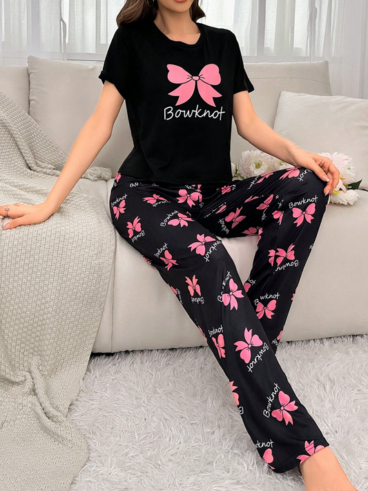 BLACK BOWKNOT Butterfly NIGHTWEAR
